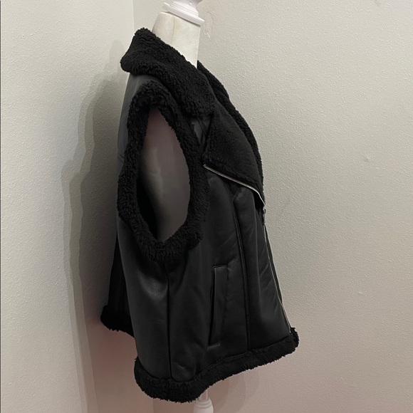 NWT Marc New York Jeans Black Shearling-Lined Women's Vest Plus Size 2X - Picture 4 of 12